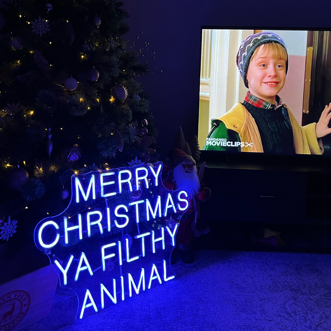 Merry Christmas Ya Filthy Animal - Neon Sign Sale
