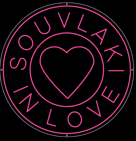 In Love Souvlaki - Custom Neon Sign