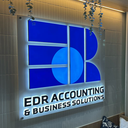 EDR - 3D Illuminated Letters Mounted Acrylic Signs