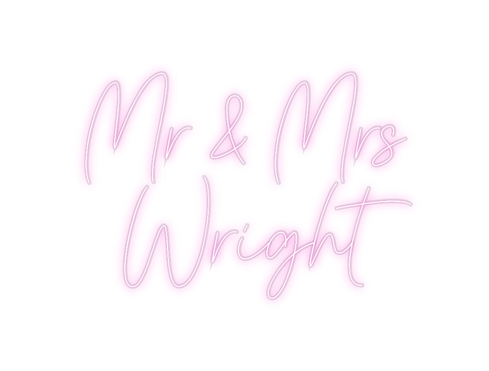 Mr & Mrs Wright - Custom Neon Sign - Cue Signs