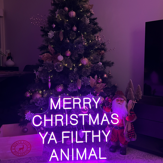 Merry Christmas Ya Filthy Animal - Neon Sign Sale