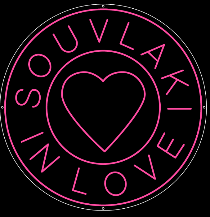 In Love Souvlaki - Custom Neon Sign
